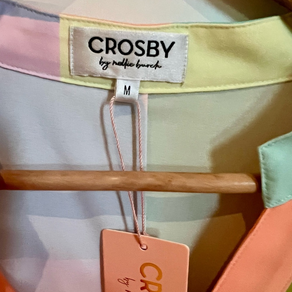 CROSBY by Mollie Burch Colorful Geometric Blouse- NWT - Picture 3 of 5